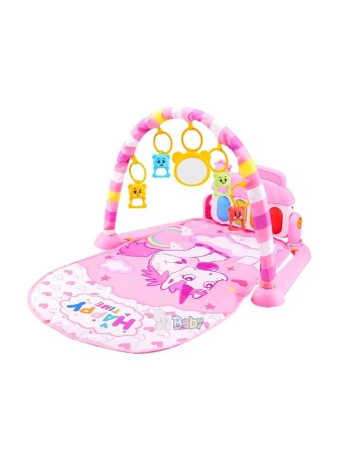 سجادة لعب للأطفال من فانتاستيك كيدز تويز، سجادة لعب بيانو ممتعة لوقت الاستلقاء على البطن، سجادة نشاط للأطفال مع 5 ألعاب حسية تعليمية للأطفال الرضع، موسيقى وأضواء، من عمر 0 ​​إلى 9 إلى 12 شهرًا، كود-(A-21) (وردي)